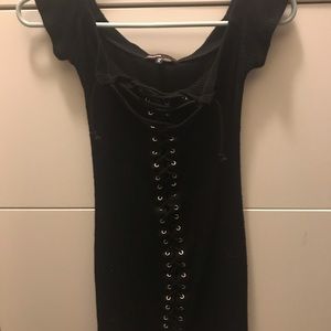 Black over the shoulder dress